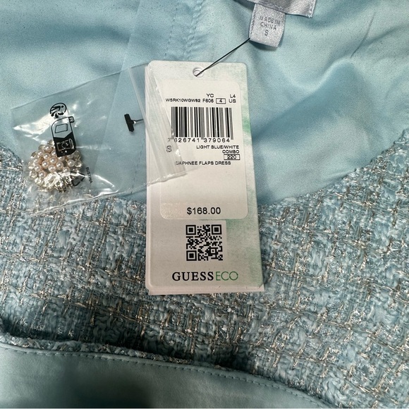 New Guess Women's Daphnee Metallic-Threaded Tweed Mini Dress Size Small - Picture 14 of 16